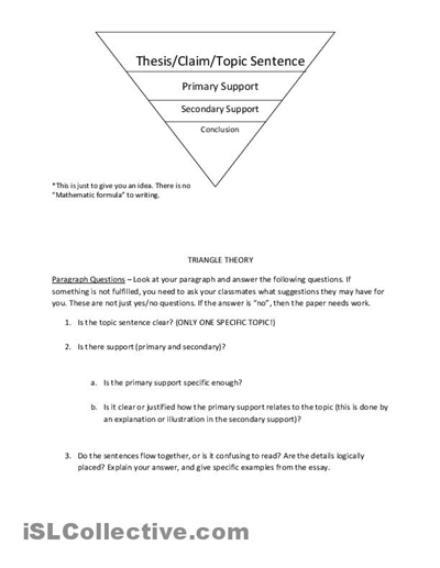 Cognitive Triangle Worksheet