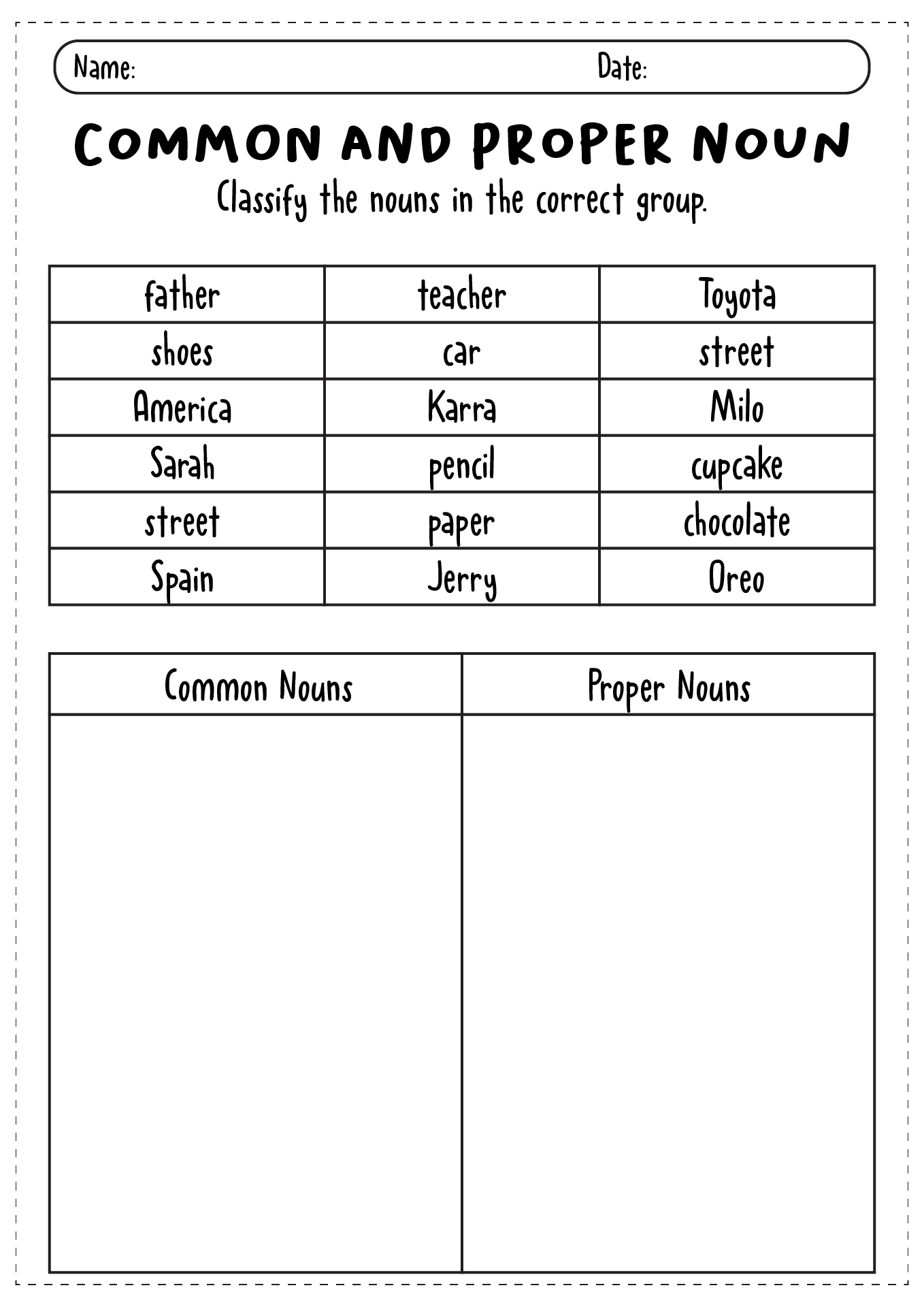 13 Best Images Of Common And Proper Nouns Worksheets Common And