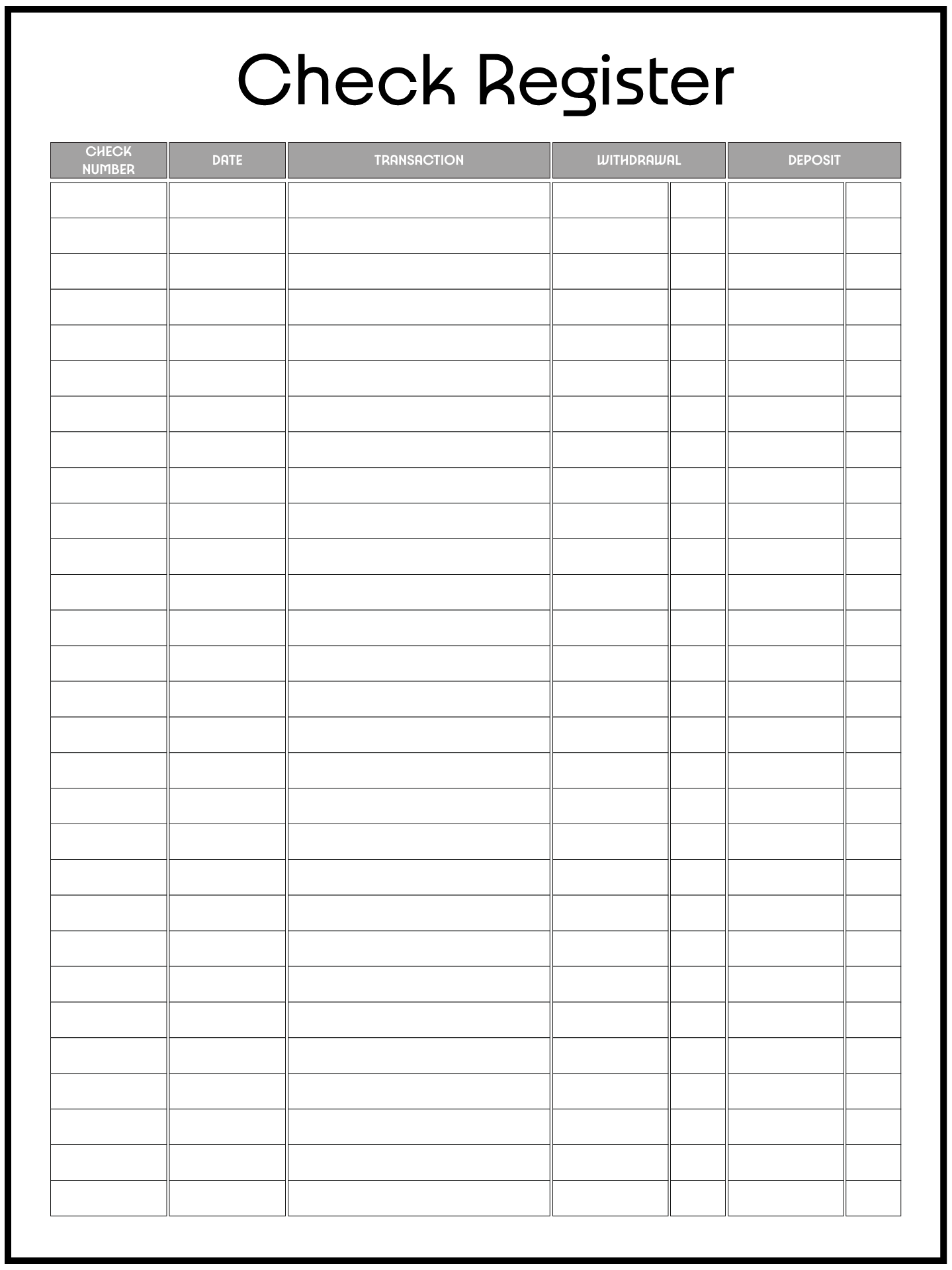 Balancing Your Checkbook Worksheet
