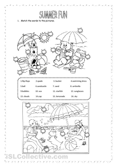  Printable Summer Fun Worksheets