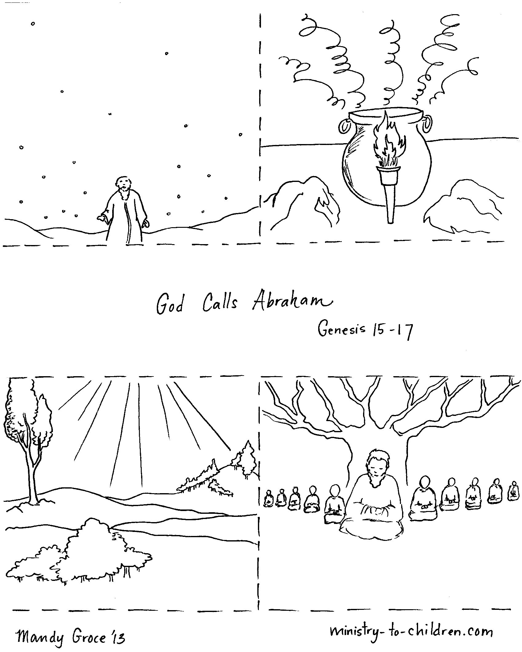 God Calls Abraham Page Coloring Pages