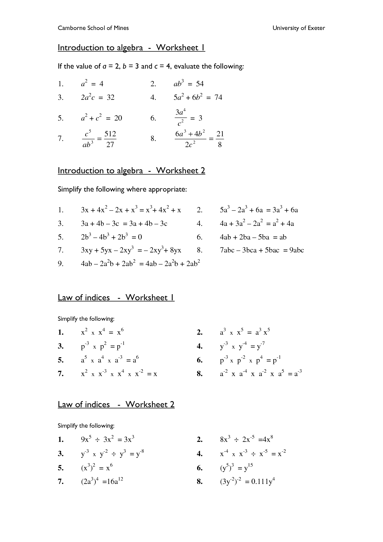 20 Best Images of Algebra Worksheets PDF - Free GED Math Worksheets