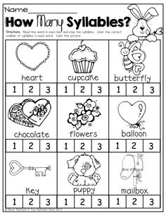 How Many Syllables Worksheet