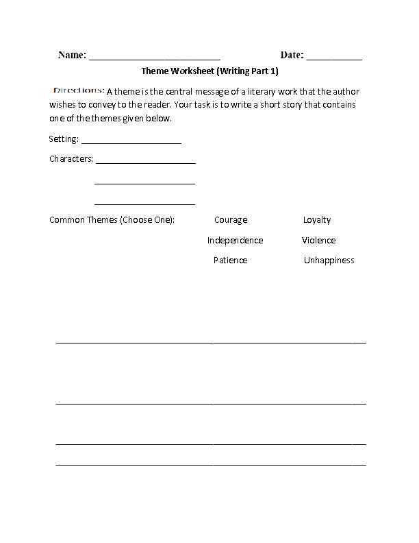 12 Best Images of Worksheets Finding The Theme  Reading Theme Worksheets, Theme Worksheets 3rd 
