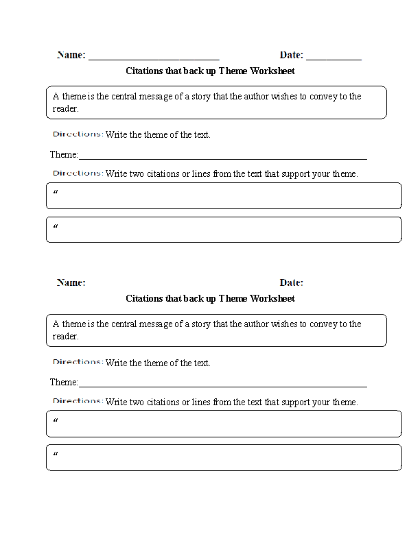 12 Best Images of Worksheets Finding The Theme  Reading Theme Worksheets, Theme Worksheets 3rd 