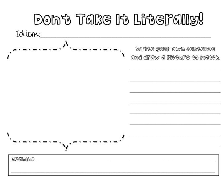 14 Best Images of Figurative Language Worksheet Grade 5 - Idioms