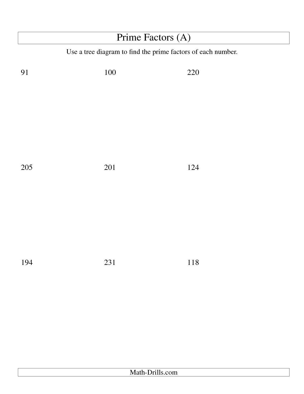 17 Best Images of Factor Tree Practice Worksheet - Greatest Common