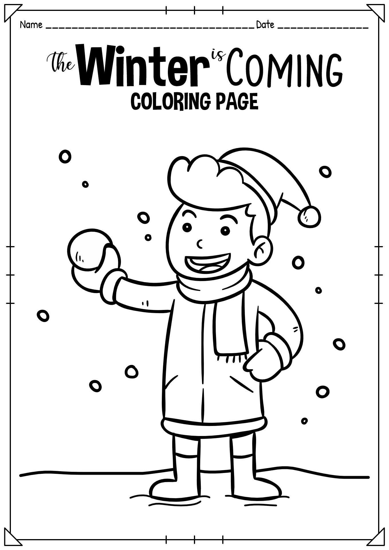 Snowy Day Coloring Pages