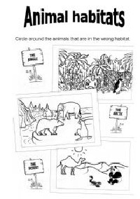 Animal Habitats Printable Worksheets