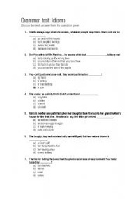 Idiom Multiple Choice Worksheets