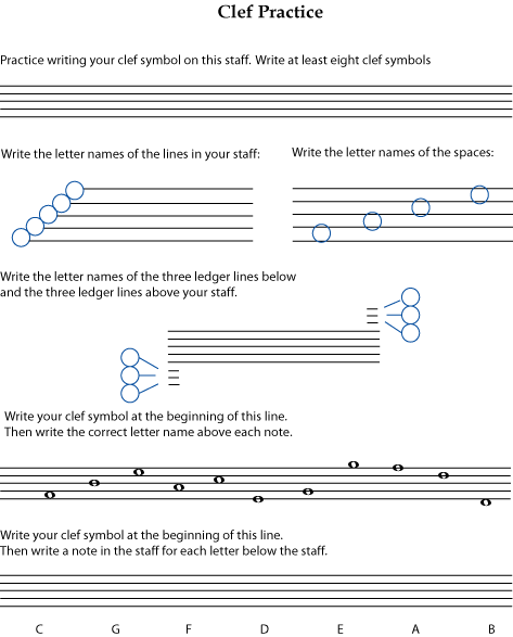 Treble Clef Note Worksheet