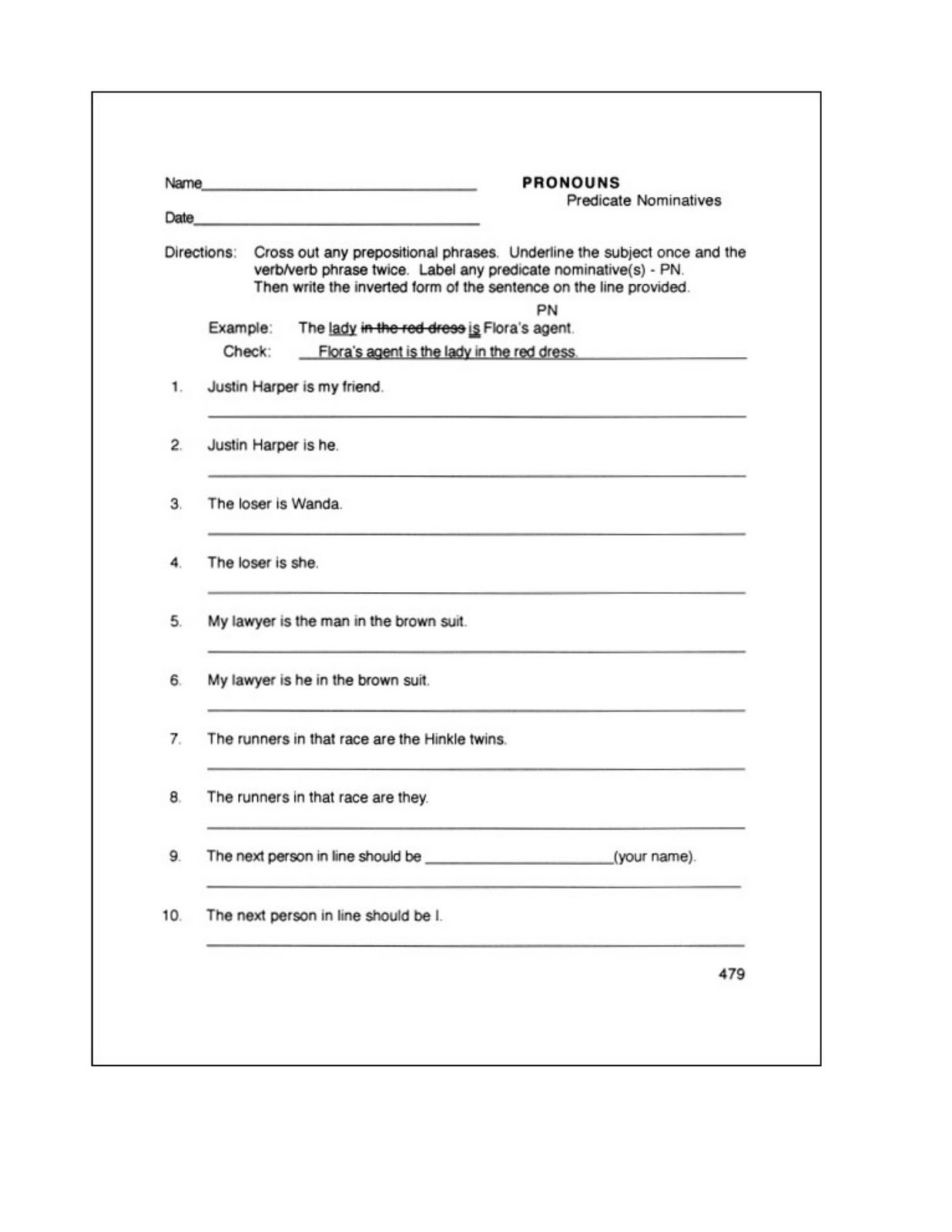 Year 10 Worksheets English