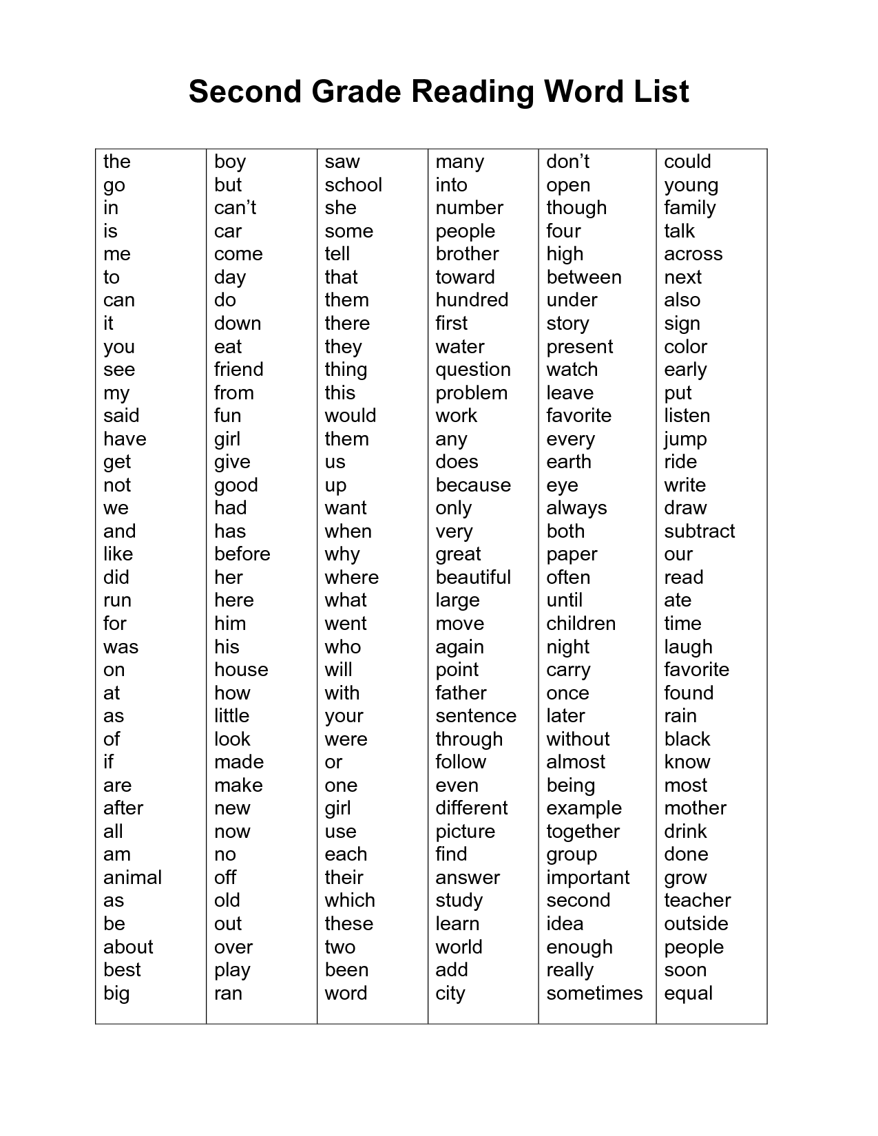 2nd-grade-sight-words-printable