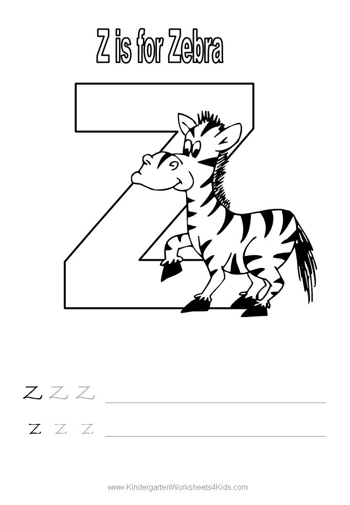 Alphabet Letter Z Worksheet