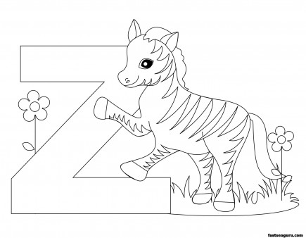 Animal Alphabet Letter Z Coloring Pages