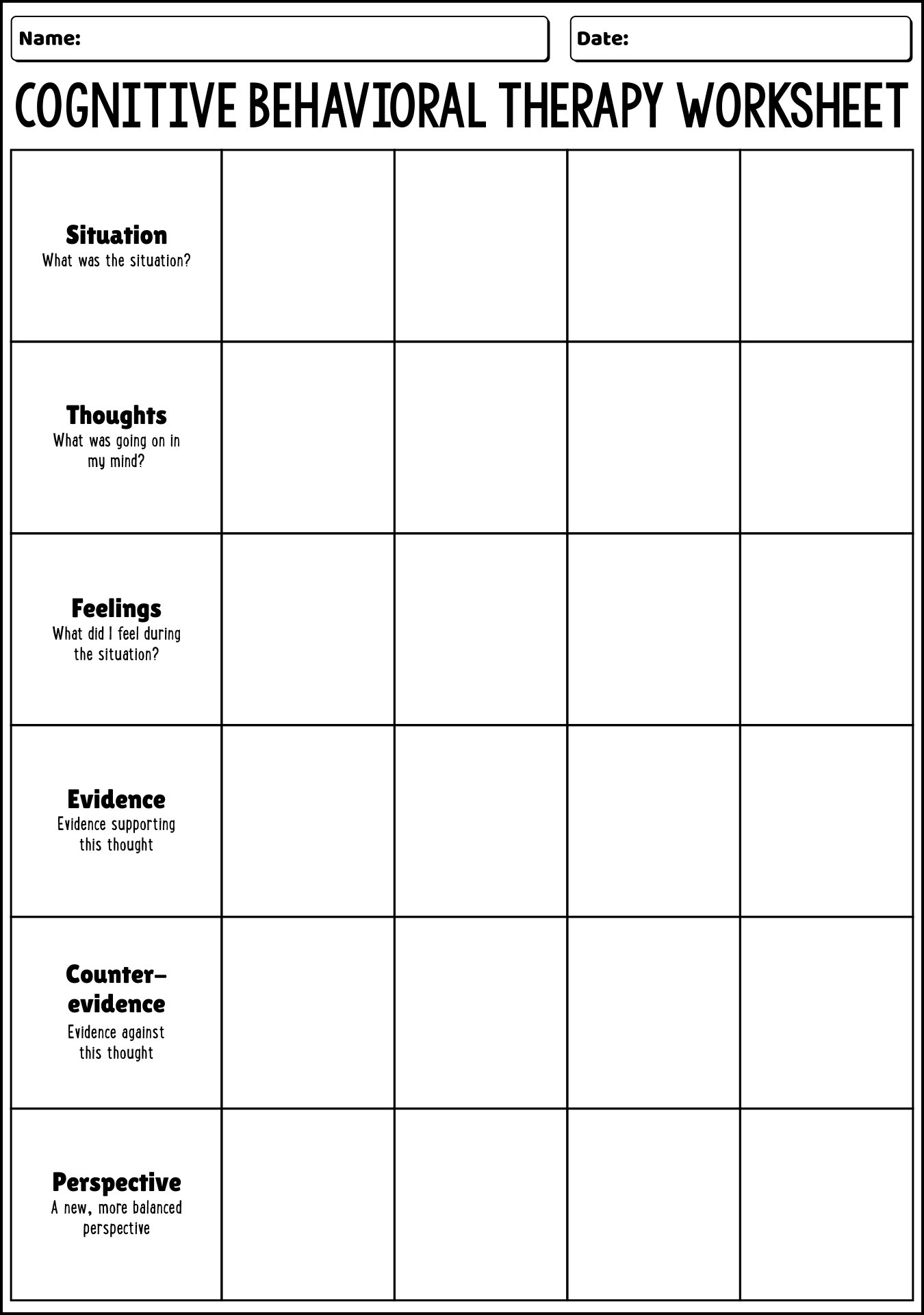 15 Best Images Of Cognitive Therapy Worksheets Cognitive Behavioral