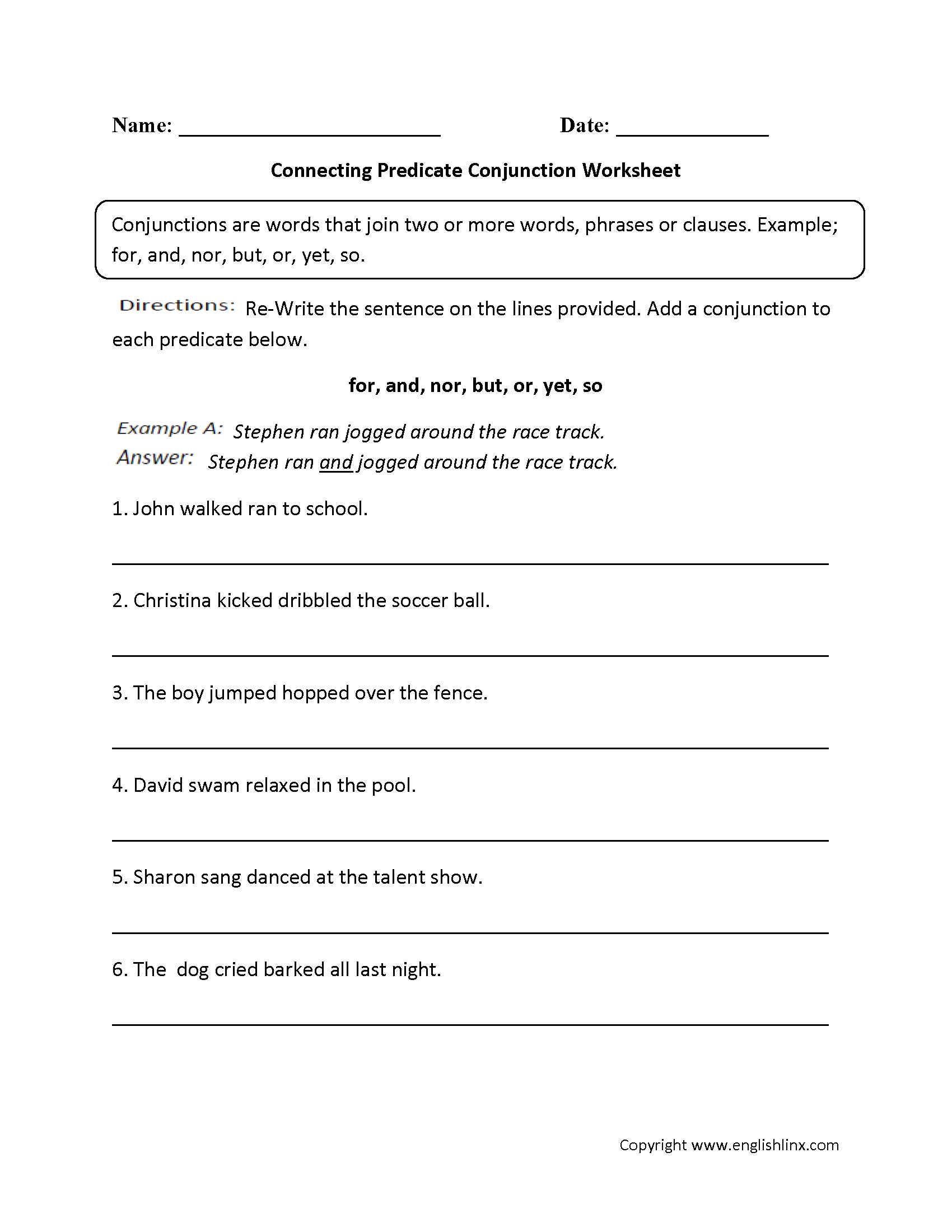 Parts Of A Sentence Worksheet