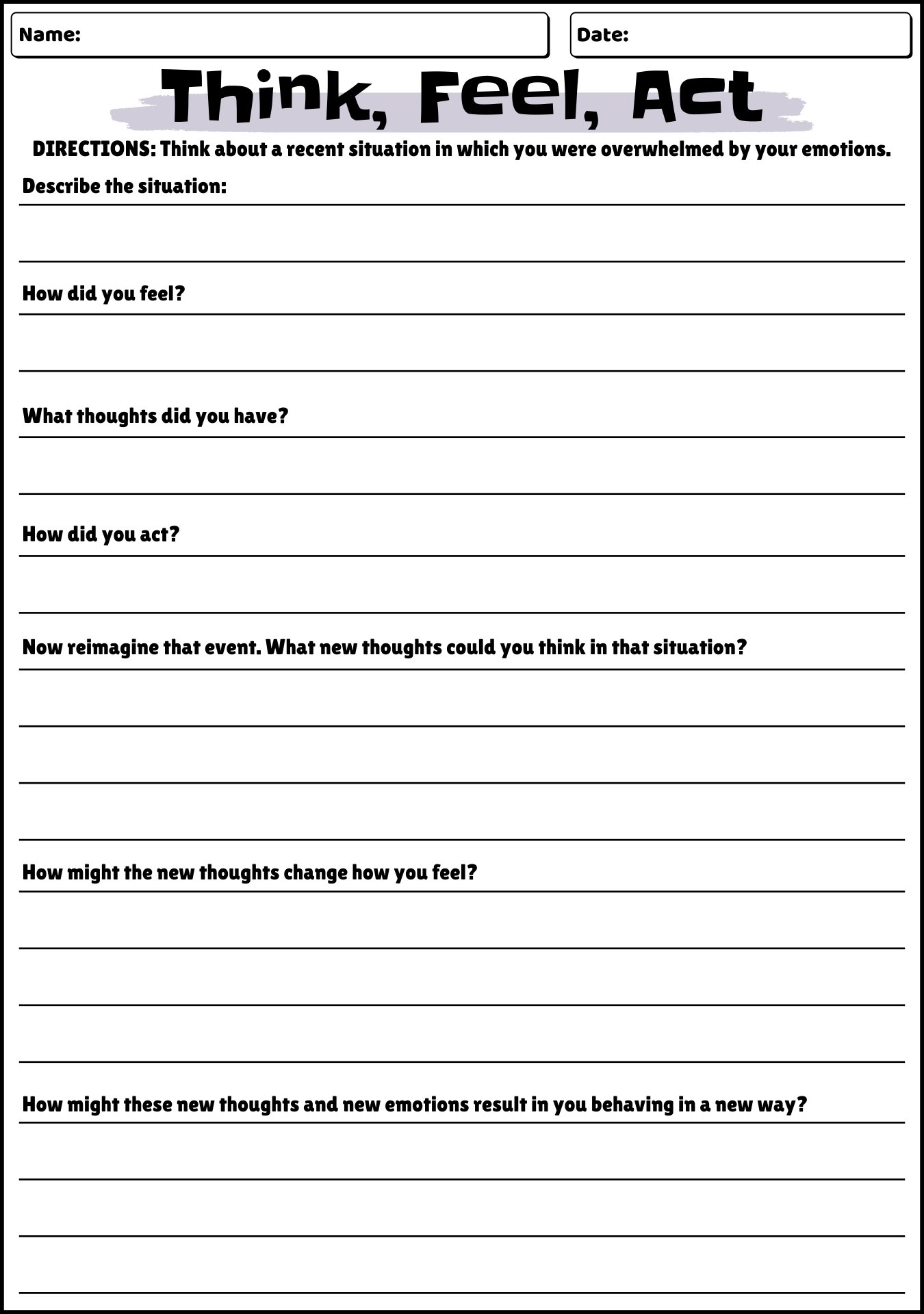 15 Best Images of Cognitive Therapy Worksheets  Cognitive Behavioral Therapy Worksheets 
