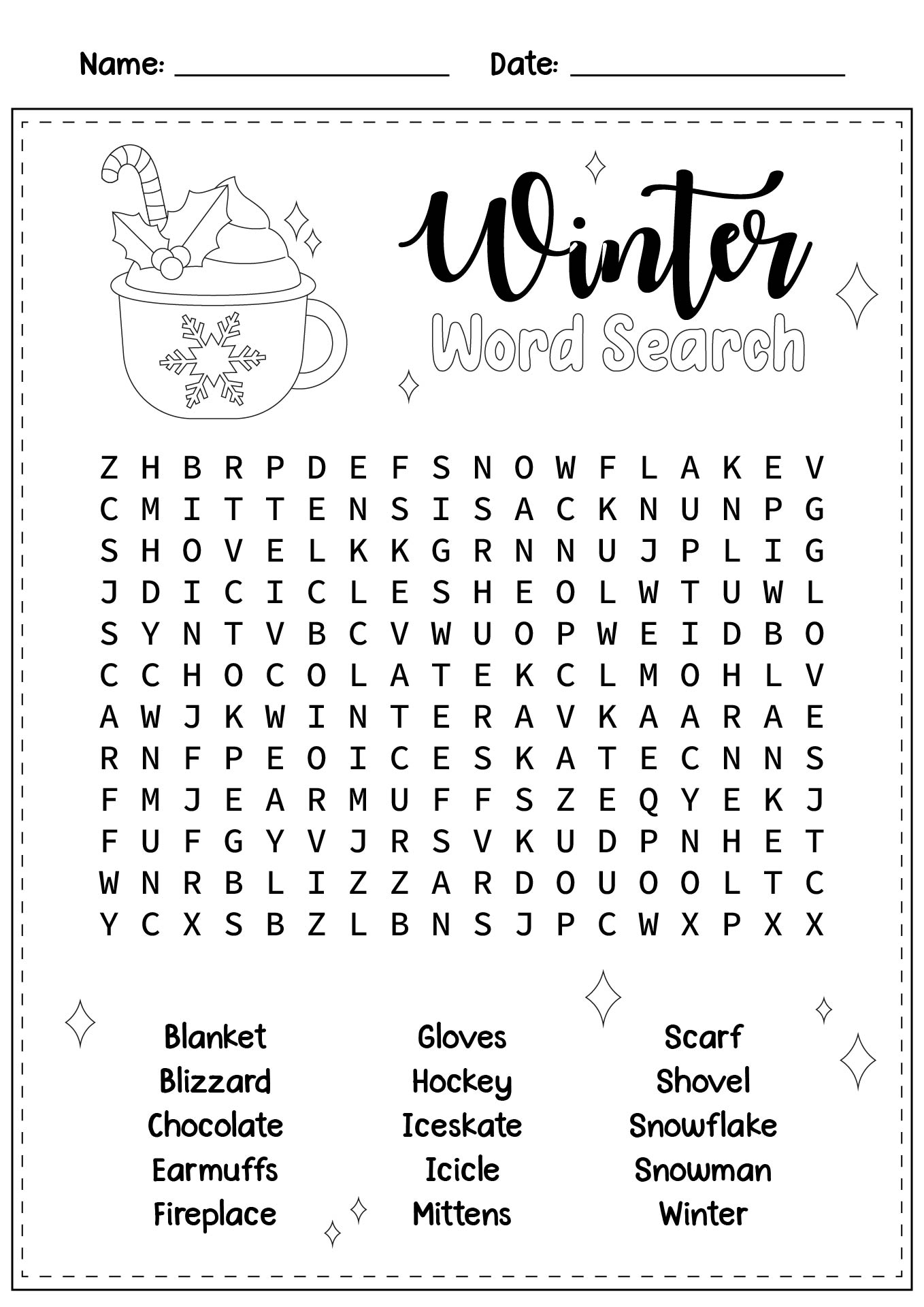  Printable Winter Word Search Puzzles