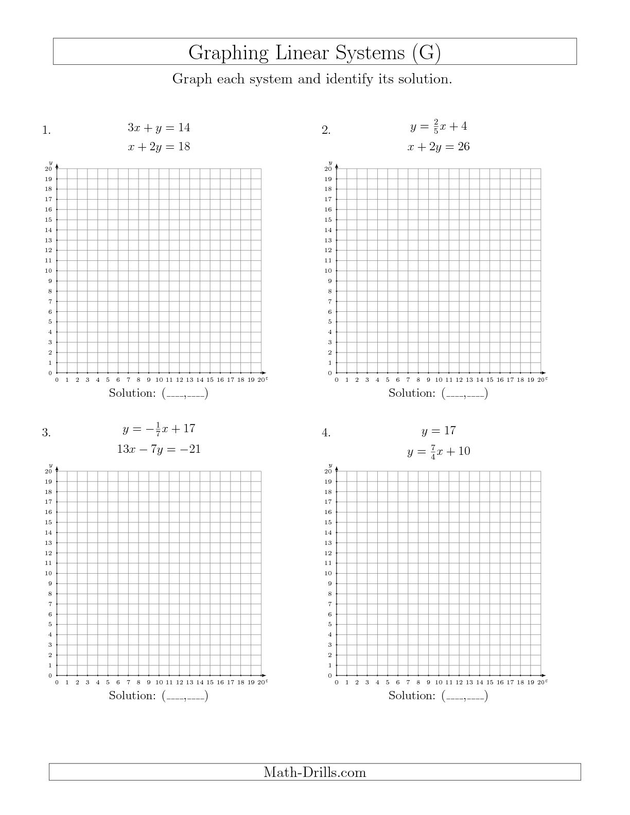 10 Best Images of Graphing Equations Worksheet - Solving Systems of