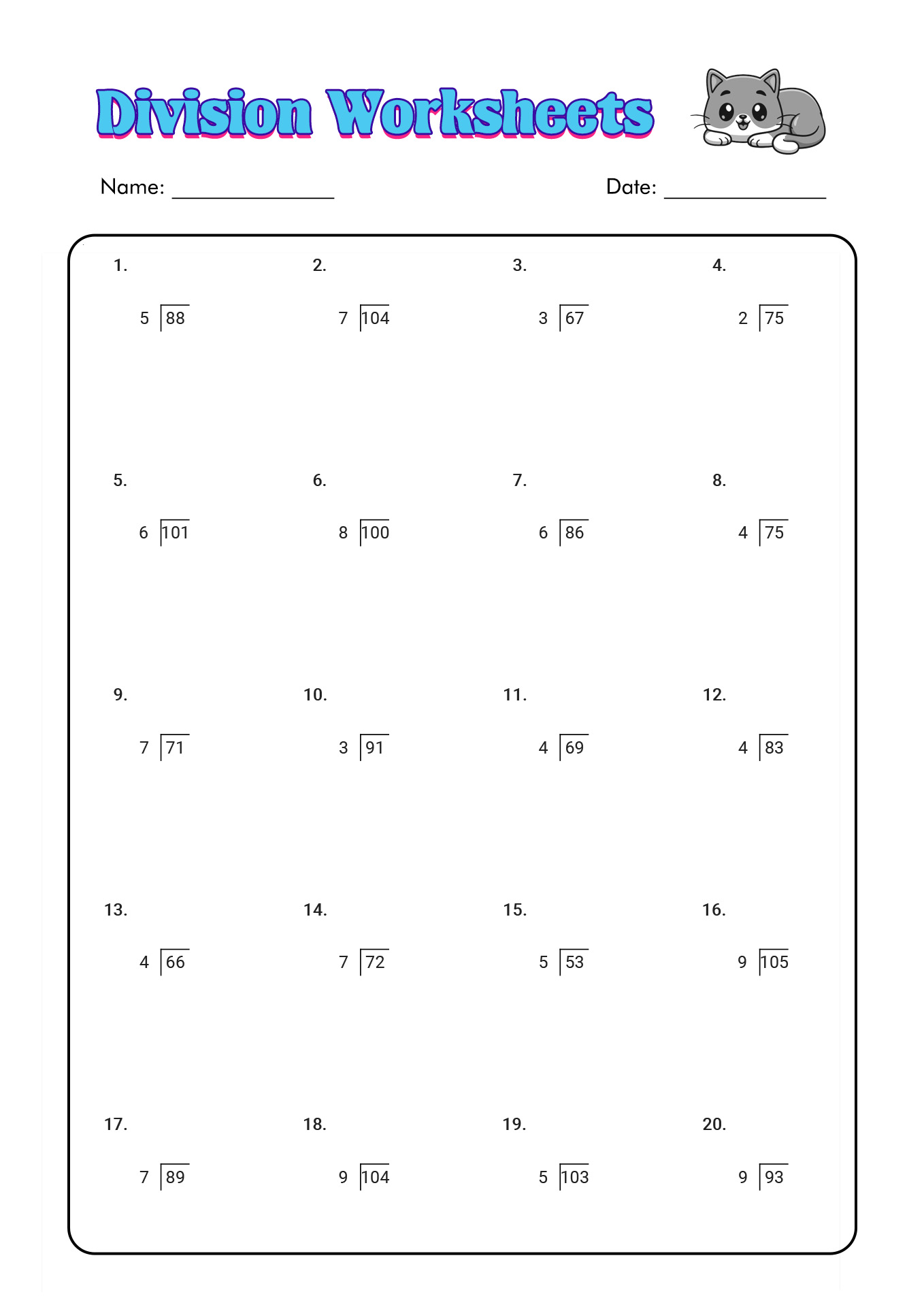 12 Best Images Of 3rd Grade Math Division Worksheets Printable Math