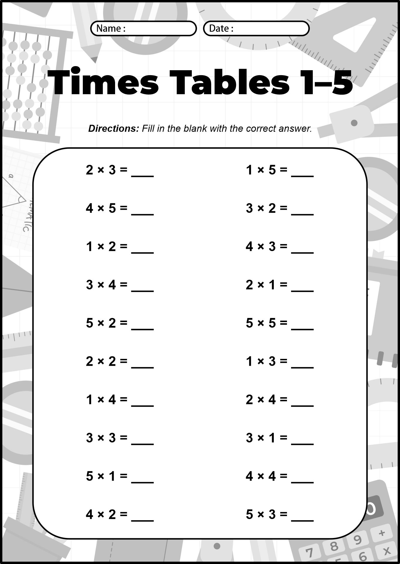 10 Best Images Of Leveled Multiplication Worksheets One Minute Math Multiplication Level A 