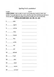 Printable 3rd Grade Prefix Worksheet
