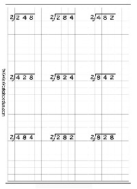Long Division Worksheets 1 by 3