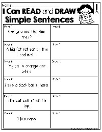 Simple Sentences for Kindergarten Sight Words