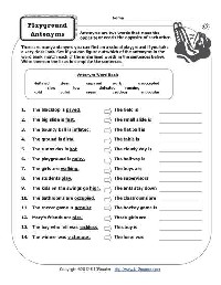 Synonyms and Antonyms Worksheets 5th Grade