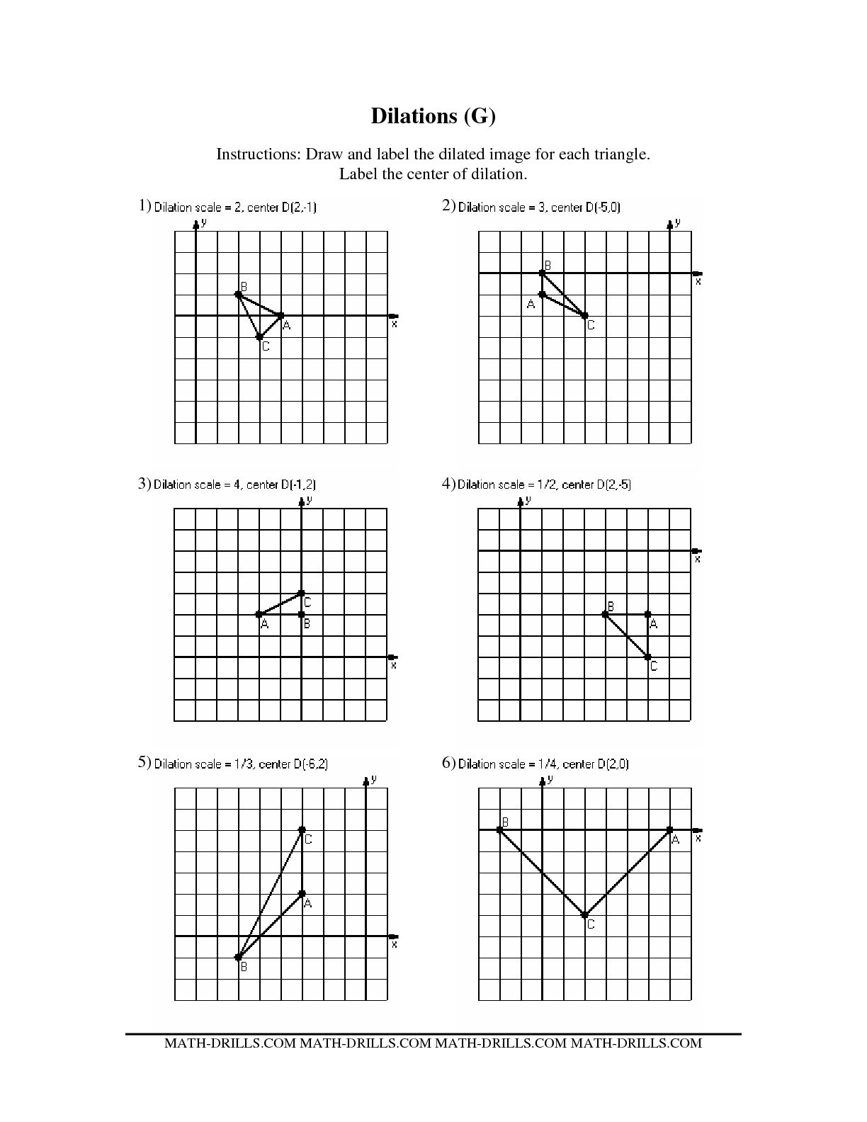 Geometry Transformation Composition Worksheet