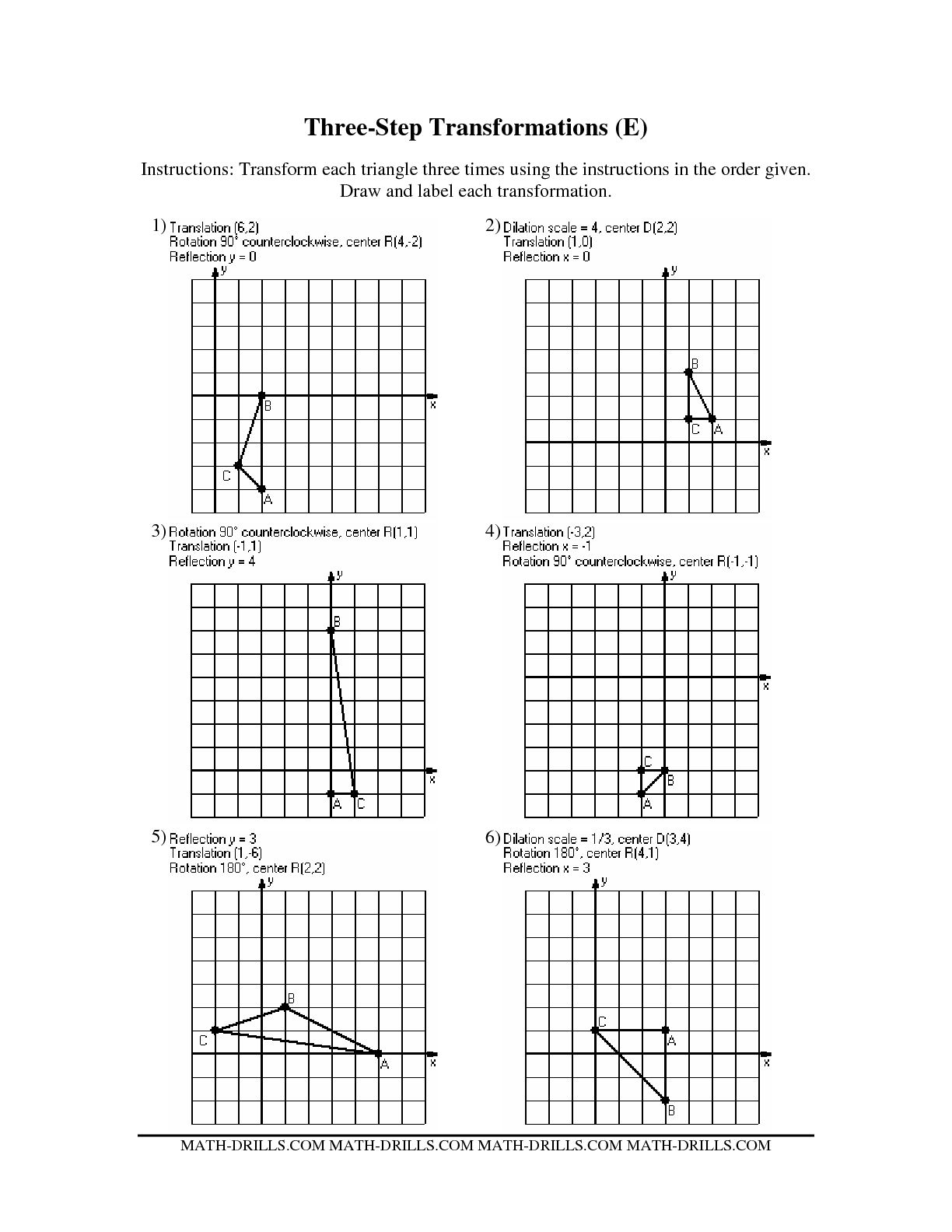 10 Best Images of Geometric Transformations Worksheets - Geometry
