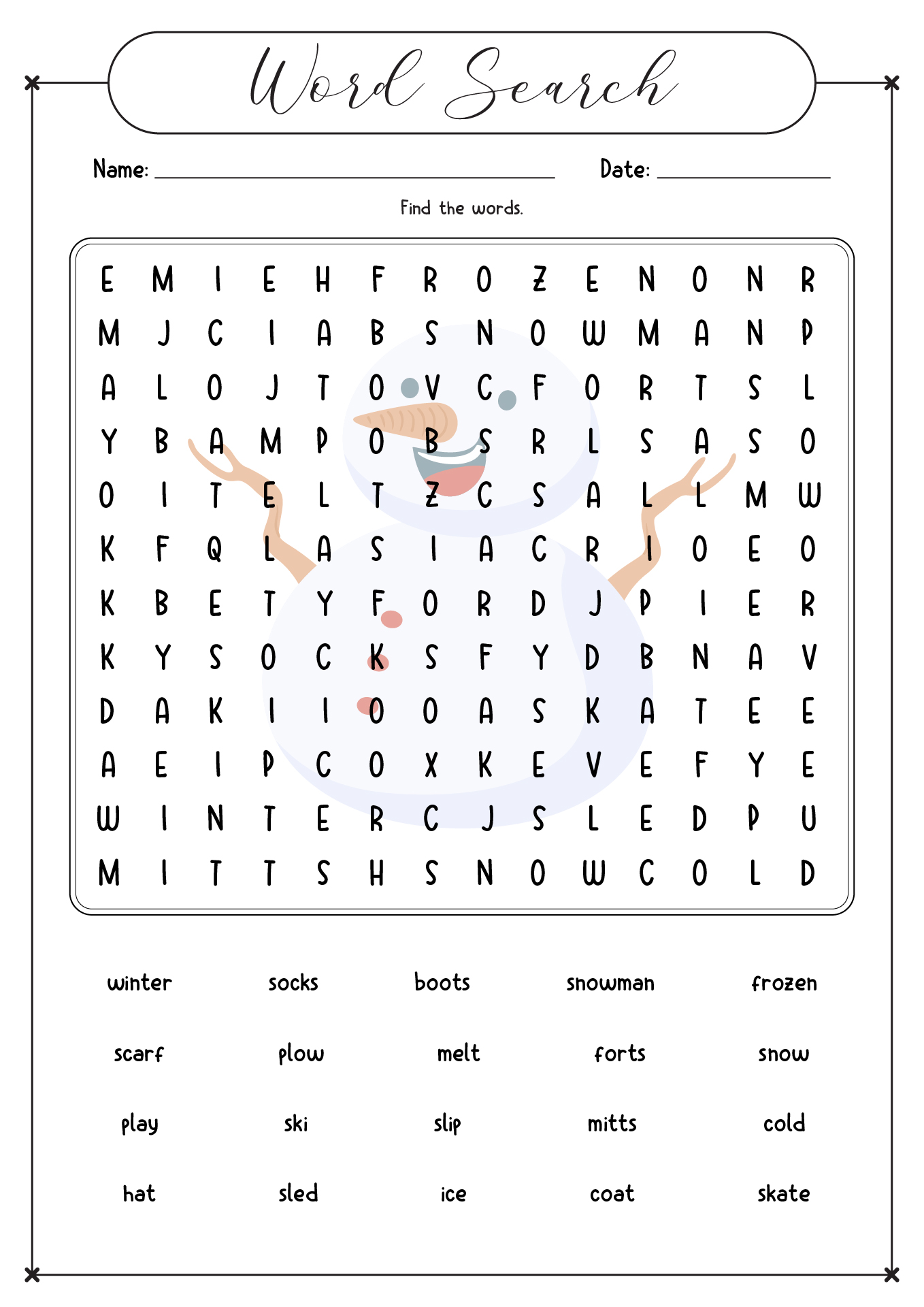 Winter Word Searches