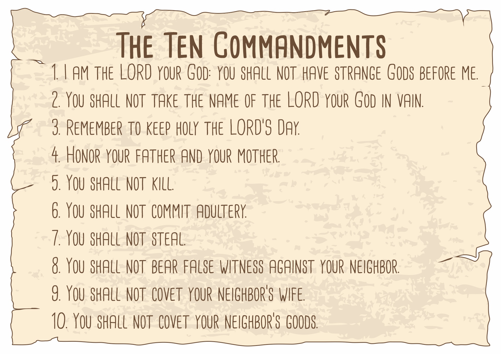 14 Best Images of Free Printable 10 Commandments Worksheets Free