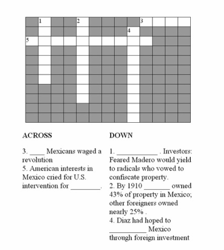 American Revolution Crossword Puzzle