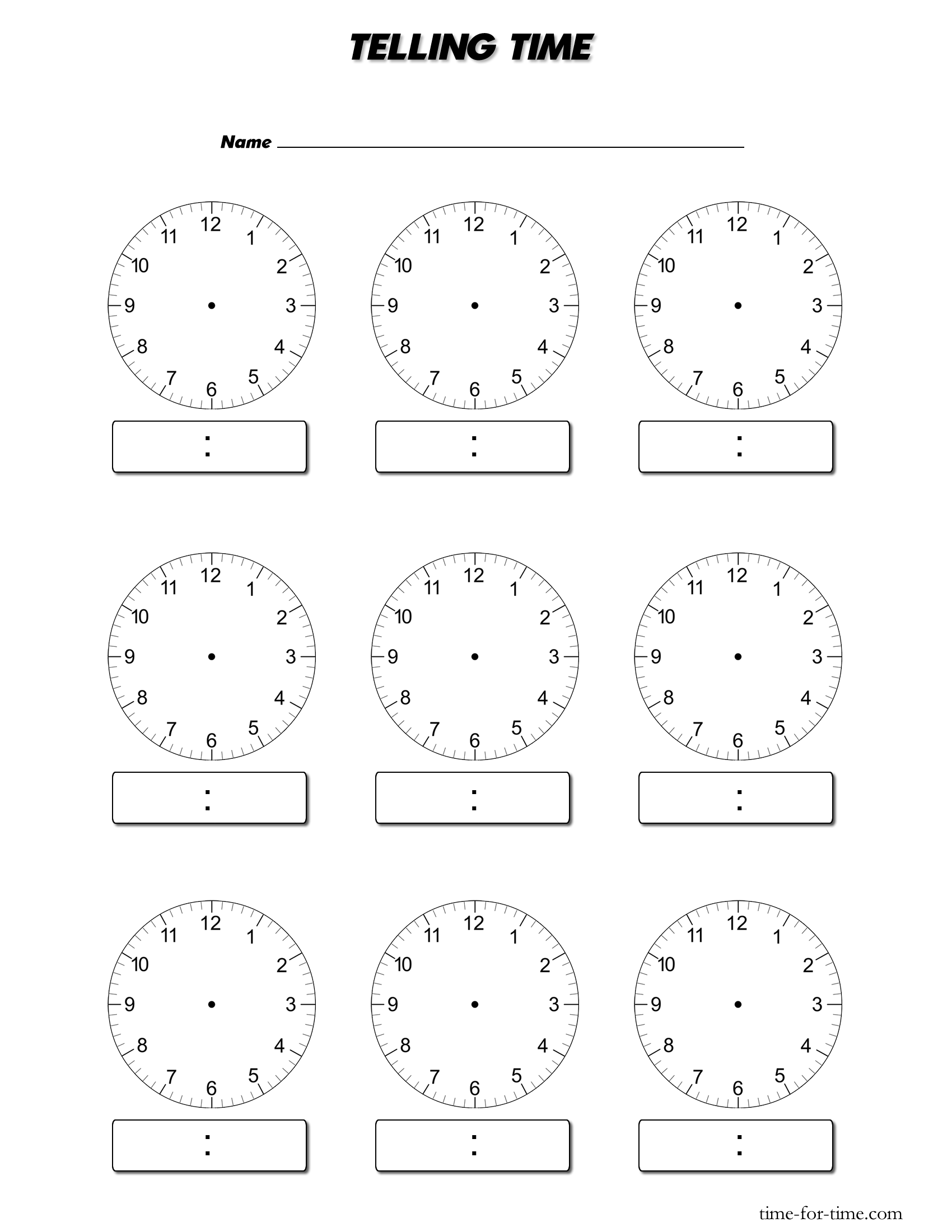 Free Digital Clock Worksheets Printable