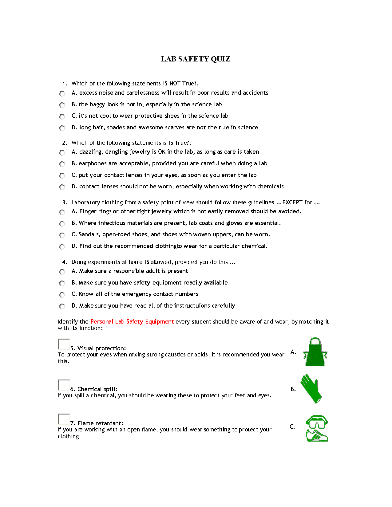 17 Best Images of Science Lab Safety Worksheets High School - Science
