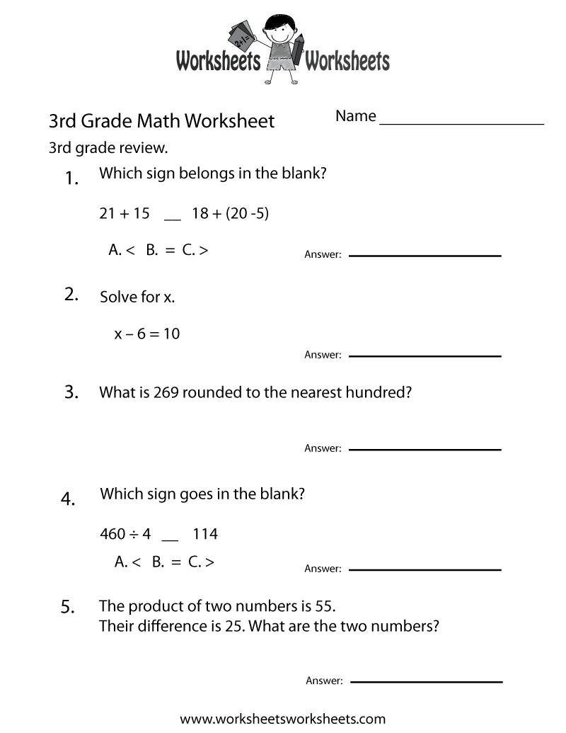 10 Images of 3rd Grade Math Worksheets