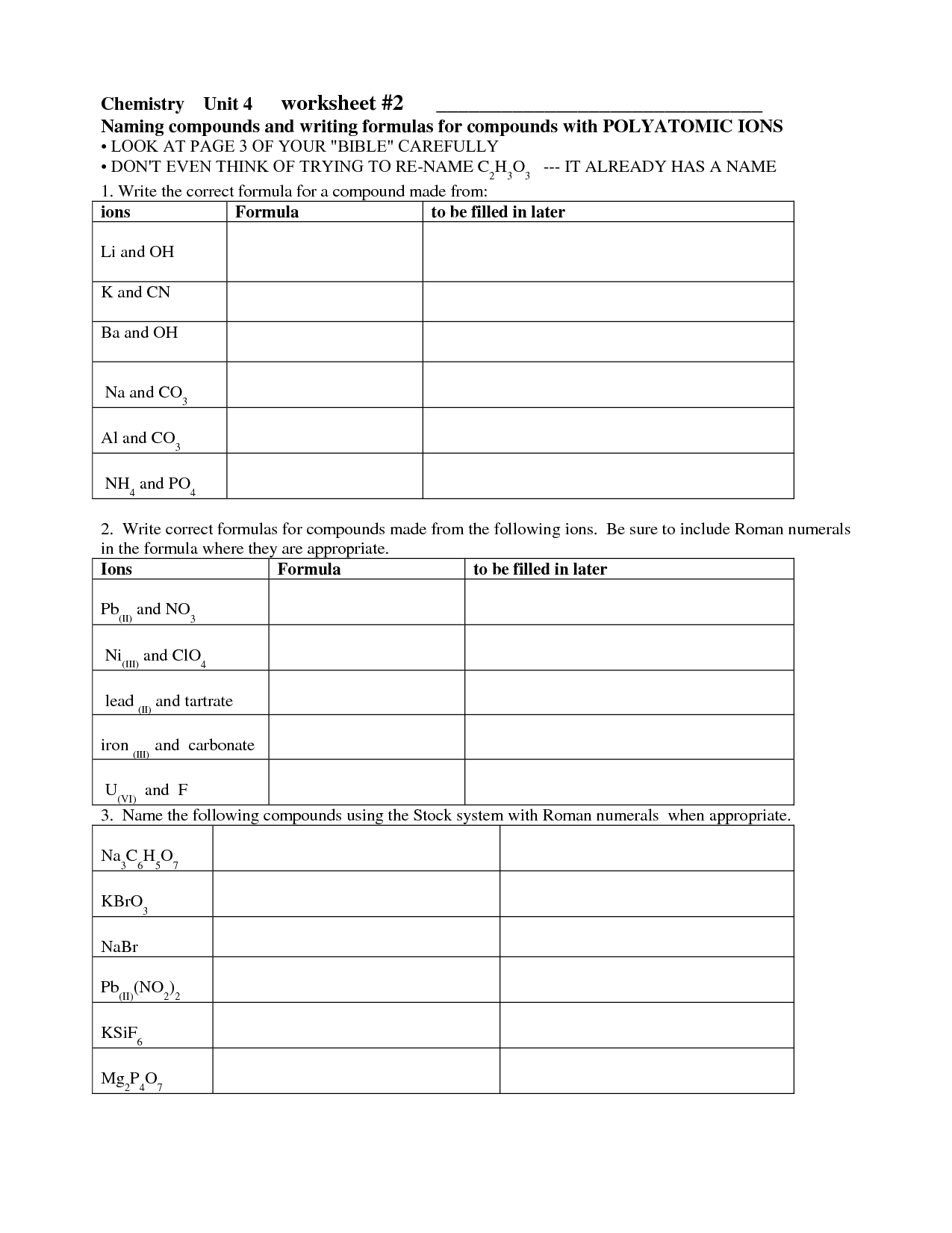 14 Best Images of Easy Write Ionic Formulas Worksheet  Chemical Formula Writing Worksheet 