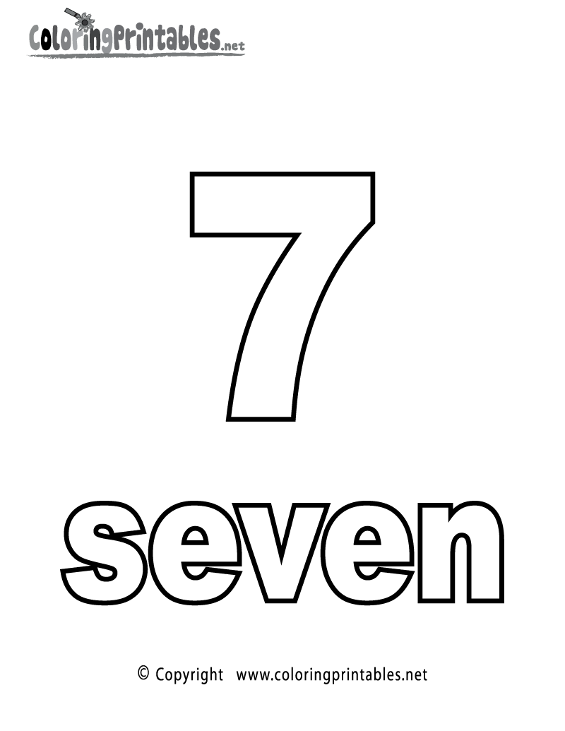 Number 7 Coloring Pages Printable