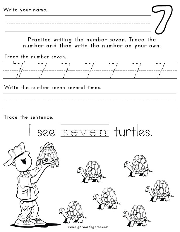 Preschool Number Words Worksheets