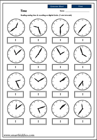 Free Printable Digital Time Worksheets Printable Templates