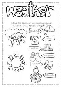 Clothes and Weather Worksheets
