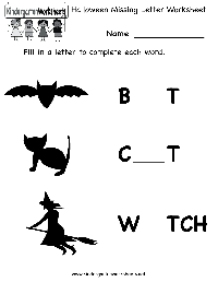 Kindergarten Halloween Worksheets Printables