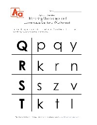Uppercase and Lowercase Letters Worksheets