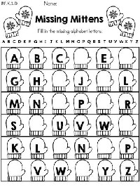 Winter Preschool Worksheet Alphabet