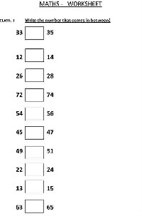 Write the Number That Comes Between Worksheet