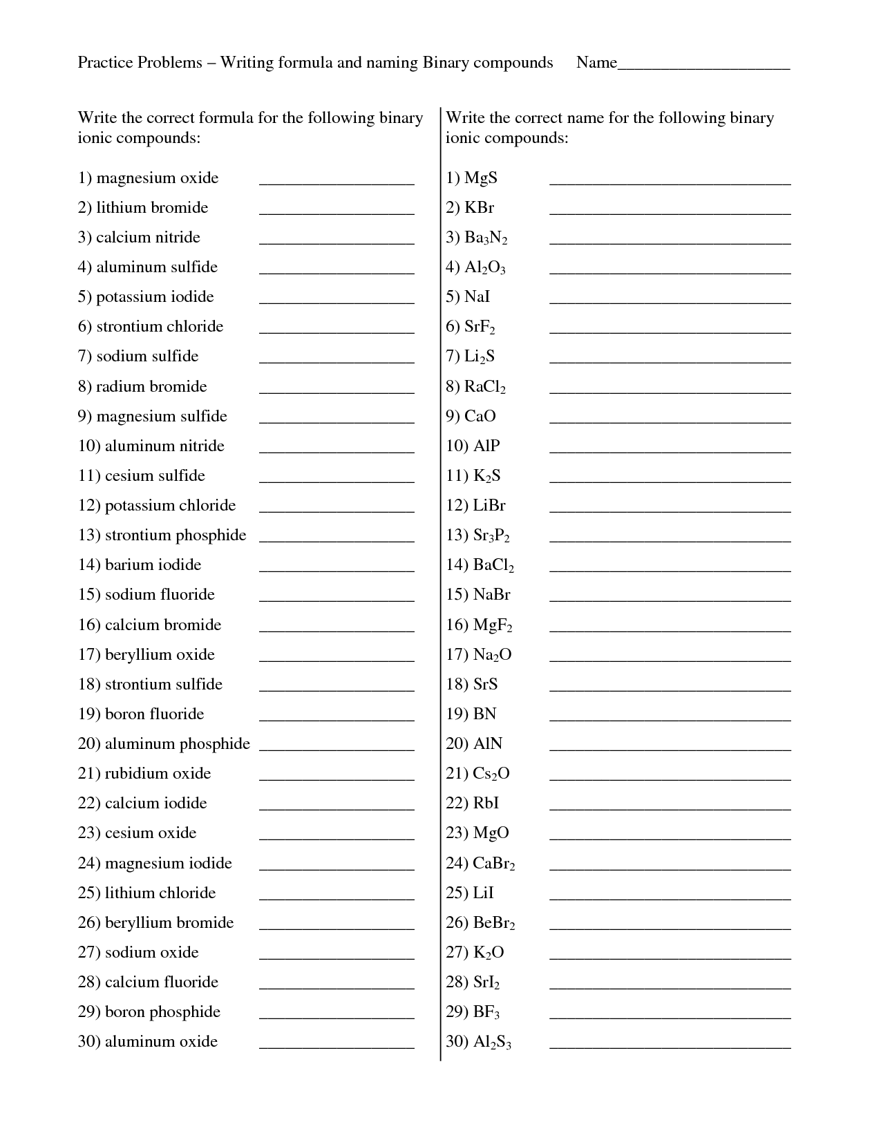 14 Best Images of Easy Write Ionic Formulas Worksheet  Chemical Formula Writing Worksheet 