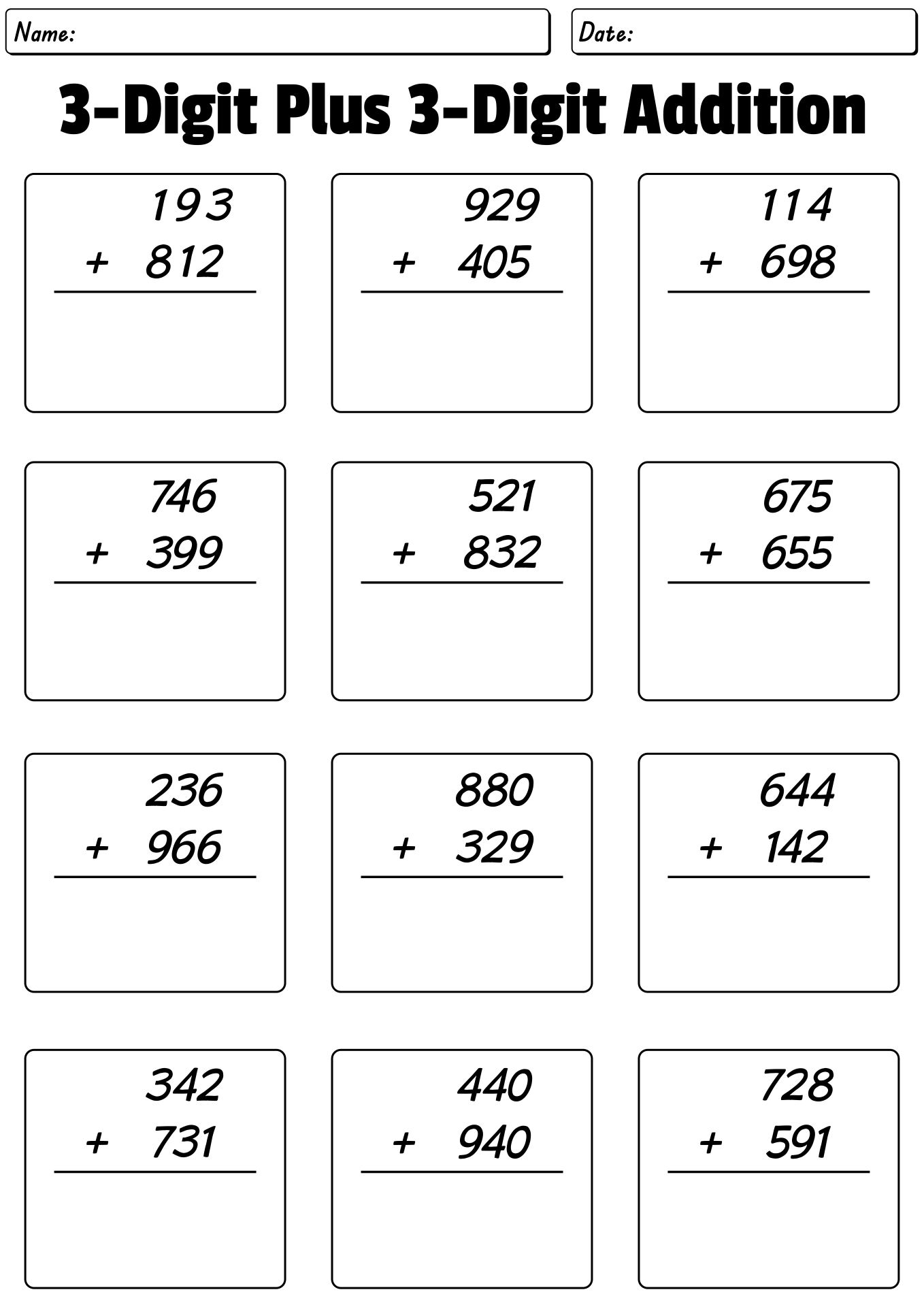 17 Best Images Of Three Digit Addition Worksheets Three Digit 