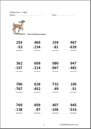 9 Best Images of Math Worksheets Subtraction With Borrowing - 2-Digit